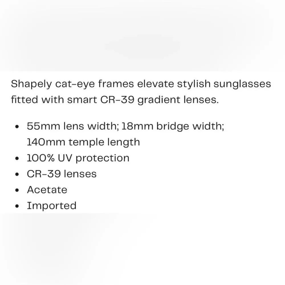 rag & bone Black 55mm Cat Eye Sunglasses